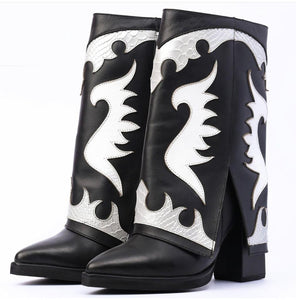 BOTAS BLANCAS CON NEGRO CORTAS